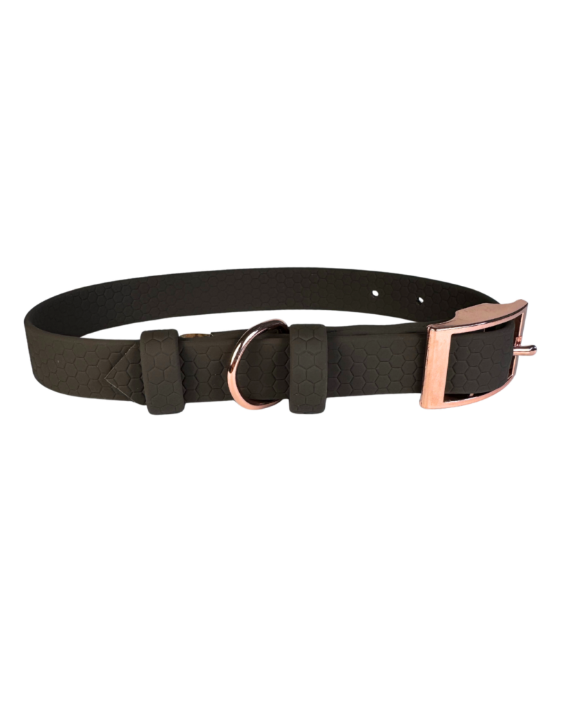 Obroża na sprzączkę HEXA – Dark Chocolate