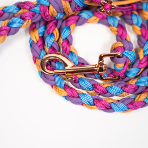 Smycz miejska pleciona paracord – personalizowana