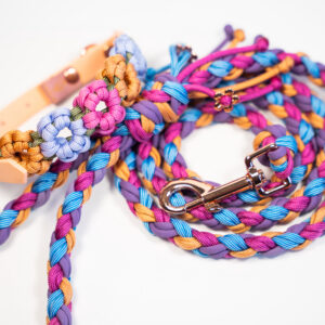 Smycz miejska pleciona paracord – personalizowana
